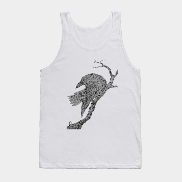 Perched Raven Tank Top by LonelyWinters